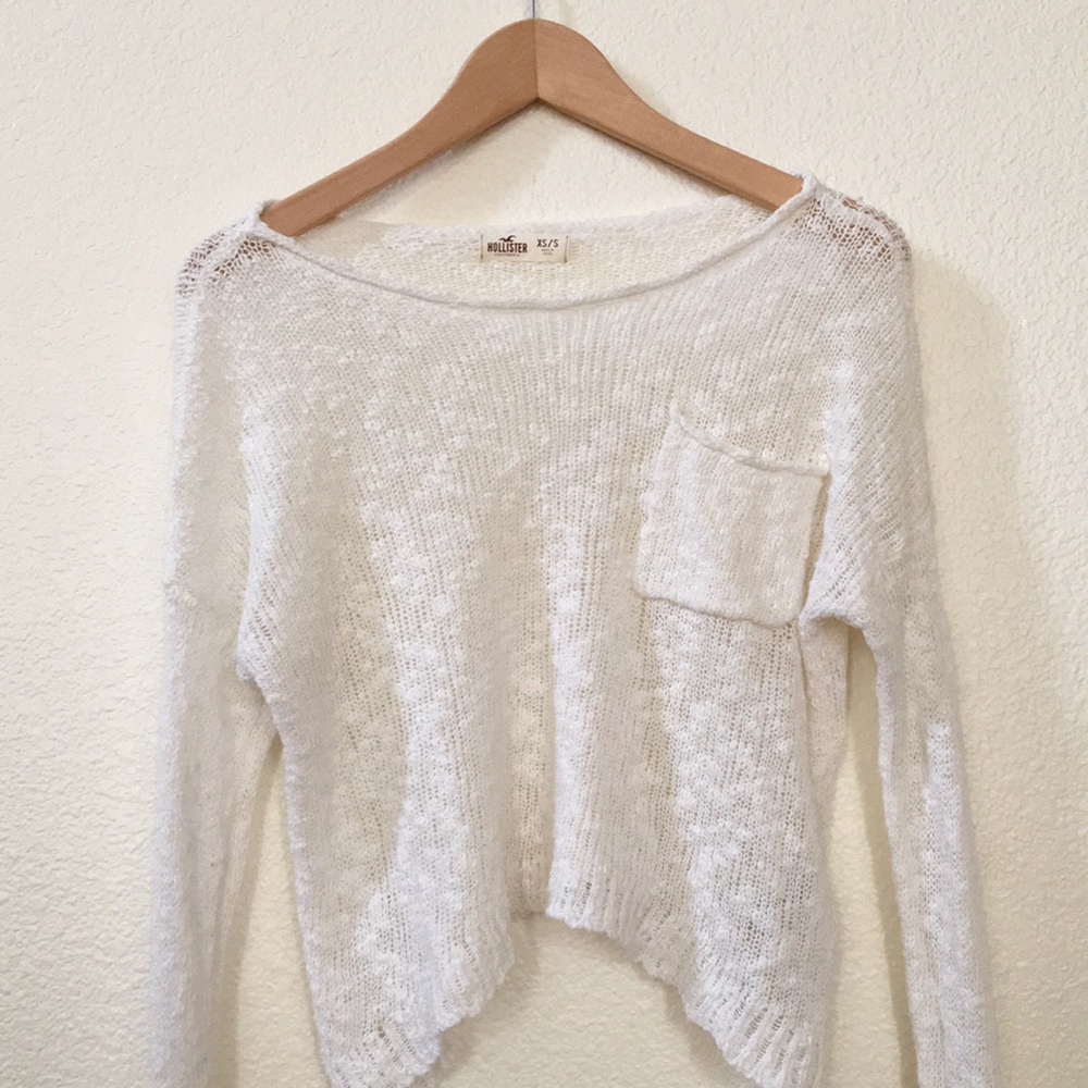 NWOT Hollister White Knotted Sweater